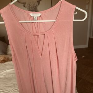 Light Pink Flowy Tank Top Blouse